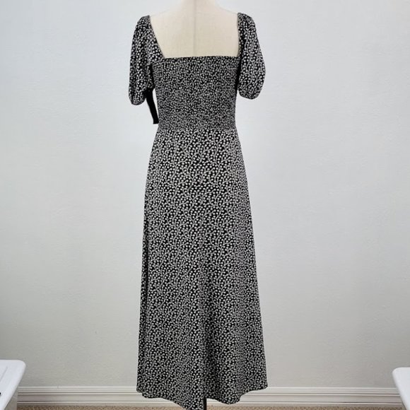 FRENCH CONNECTION elao verona crepe midi smock dress black Sz 0 - Picture 5 of 8